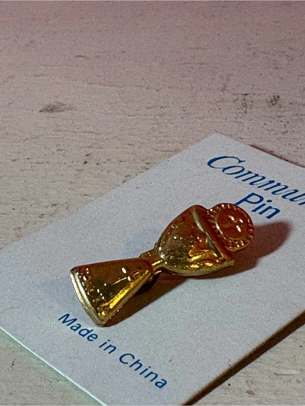 NEW * Kid's Christian Gold Communion Chalice Brooch Pin Church Religious Sanctus